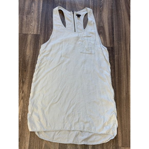 TRUE RELIGION Y2K RACERBACK TANK INDIGO DRESS WOMENS SZ S BLUE SHEER FRONT POCKE - Picture 1 of 9